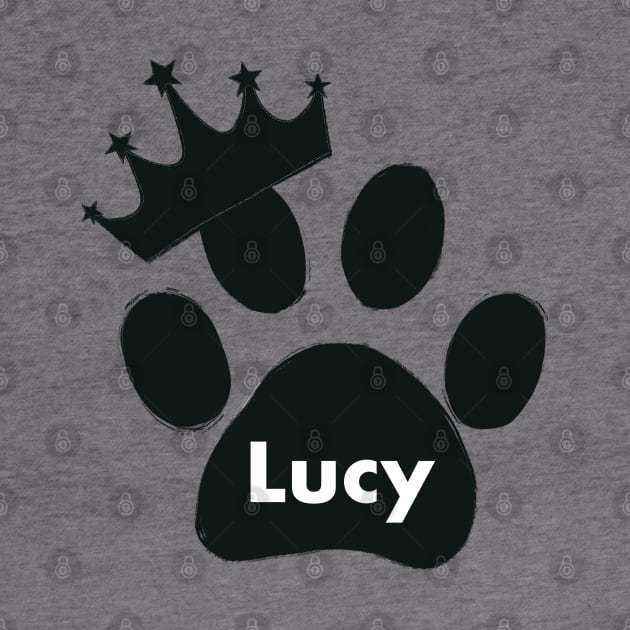 Lucy cat name made of hand drawn paw prints by GULSENGUNEL